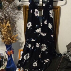 Floral Black and White Romper